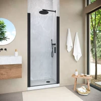 Душевая дверь в нишу Vegas-Glass EP NOVO 90 h200 черный матовый