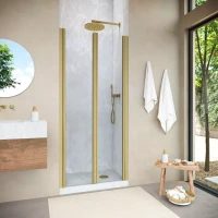 Душевая дверь в нишу Vegas-Glass E2P NOVO 70 h200 золото матовое