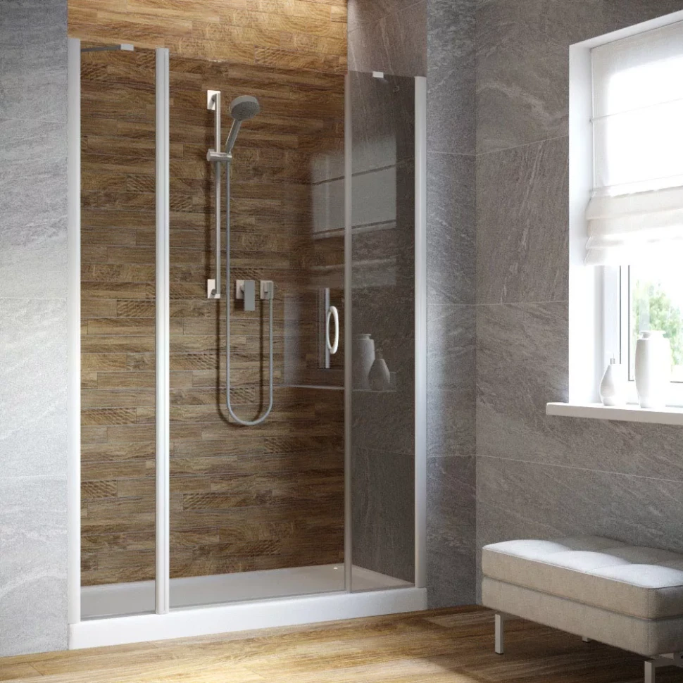 Душевая дверь в нишу Vegas-Glass EP-2F LUX 170 белый