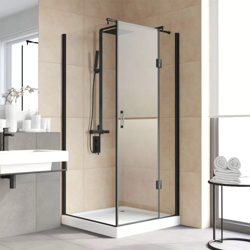 Душевой уголок Vegas-Glass AFP-Fis LUX 110x110 черный матовый