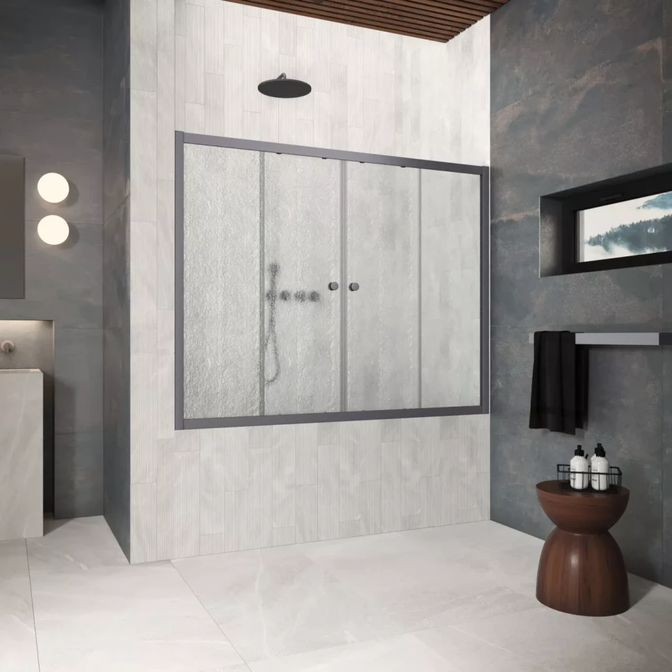 Шторки на ванну Z2V Protec 165 Тёмная оружейная сталь (GunMetal)