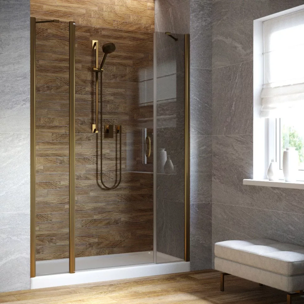 Душевая дверь в нишу Vegas-Glass EP-2F LUX 170 бронза