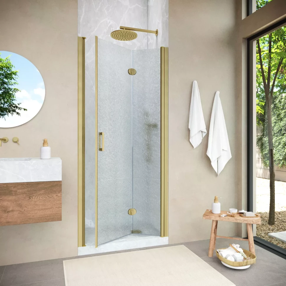 Душевая дверь в нишу Vegas-Glass GPS NOVO 75 h189 золото матовое