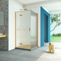 Душевой уголок Vegas-Glass AFP-Fis Retta 100x120 золото матовое