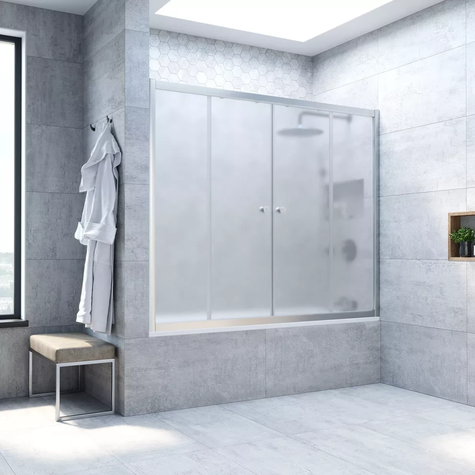 Шторки на ванну Z2V NOVO 190 матовый хром