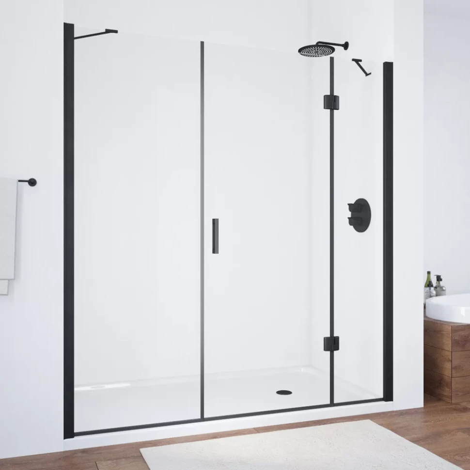 Дверь в душевой проем Vegas-Glass AFP-F NOVO 150 черный матовый