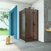 Душевой уголок Vegas-Glass AFP-Fis Retta 100x120 черный матовый