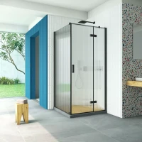 Душевой уголок Vegas-Glass AFP-Fis Retta 90x120 черный матовый