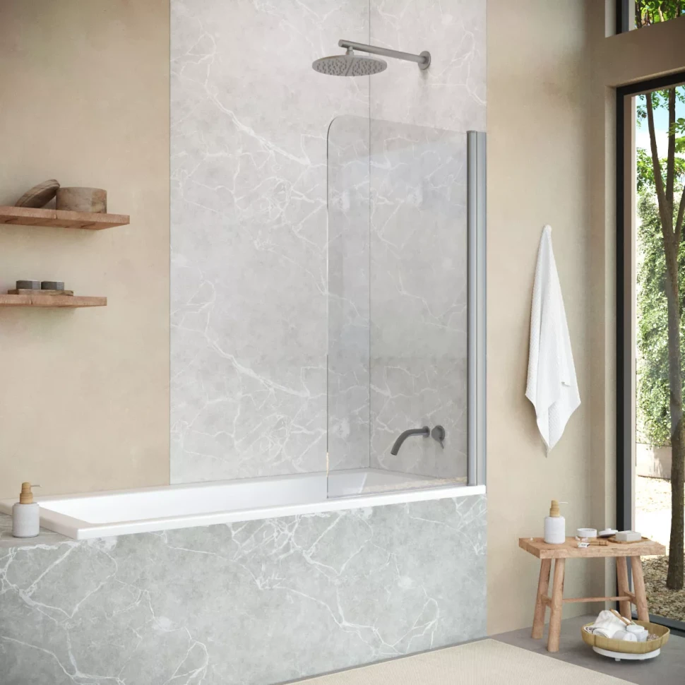 Шторки на ванну Vegas-Glass EV NOVO 70 матовый хром