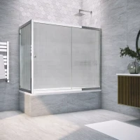 Шторки на ванну ZV+ZVF TUR NOVO 180x90 глянцевый хром