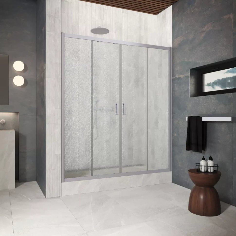 Двери в душевой проем Z2P Protec 155 матовый хром