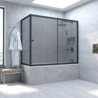 Шторки на ванну ZV+ZVF NOVO 170x90 черный матовый