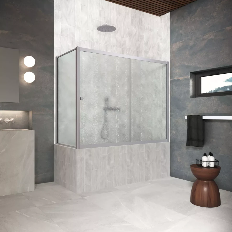 Шторки на ванну ZV+ZVF Protec 170x70 матовый хром