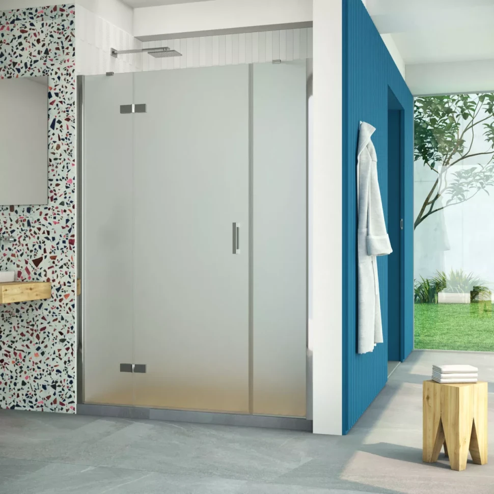 Дверь в душевую нишу Vegas-Glass AFP-F Retta 140 глянцевый хром