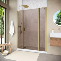 Душевая дверь Vegas-Glass EP-2F NOVO 165 h200 золото матовое