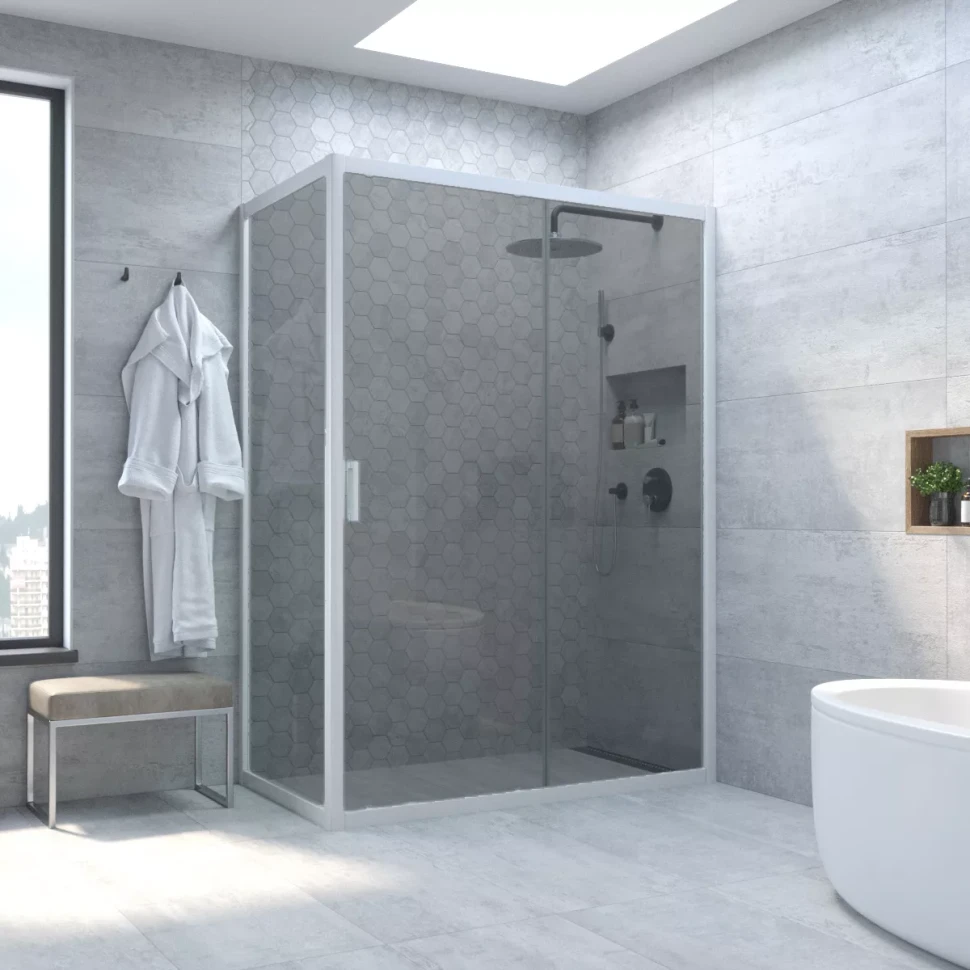 Душевой уголок Vegas-Glass ZP+ZPV NOVO 105x70 белый