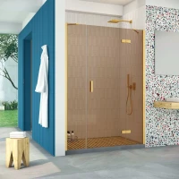 Дверь в душевую нишу Vegas-Glass AFP-F Retta 140 золото матовое