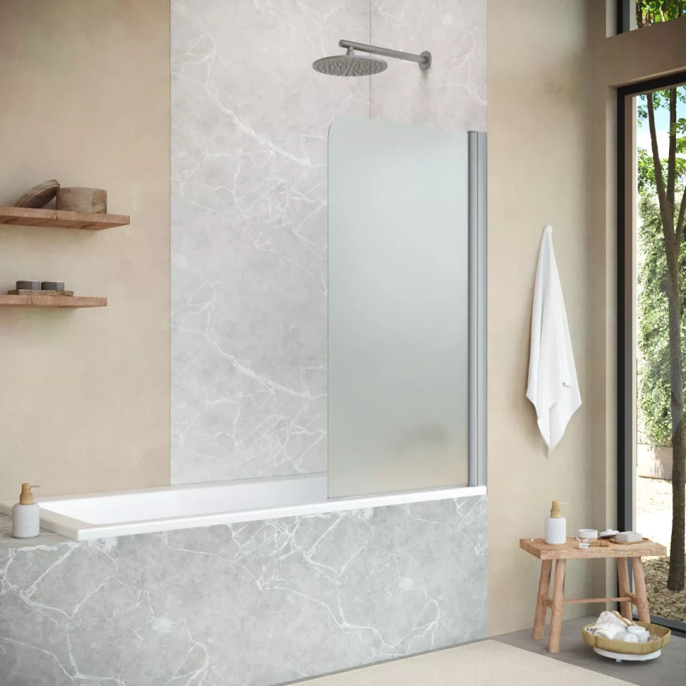 Шторки на ванну Vegas-Glass EV NOVO 76 матовый хром