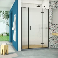 Дверь в душевую нишу Vegas-Glass AFP-F Retta 140 черный матовый