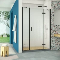 Дверь в душевую нишу Vegas-Glass AFP-F Retta 140 черный матовый