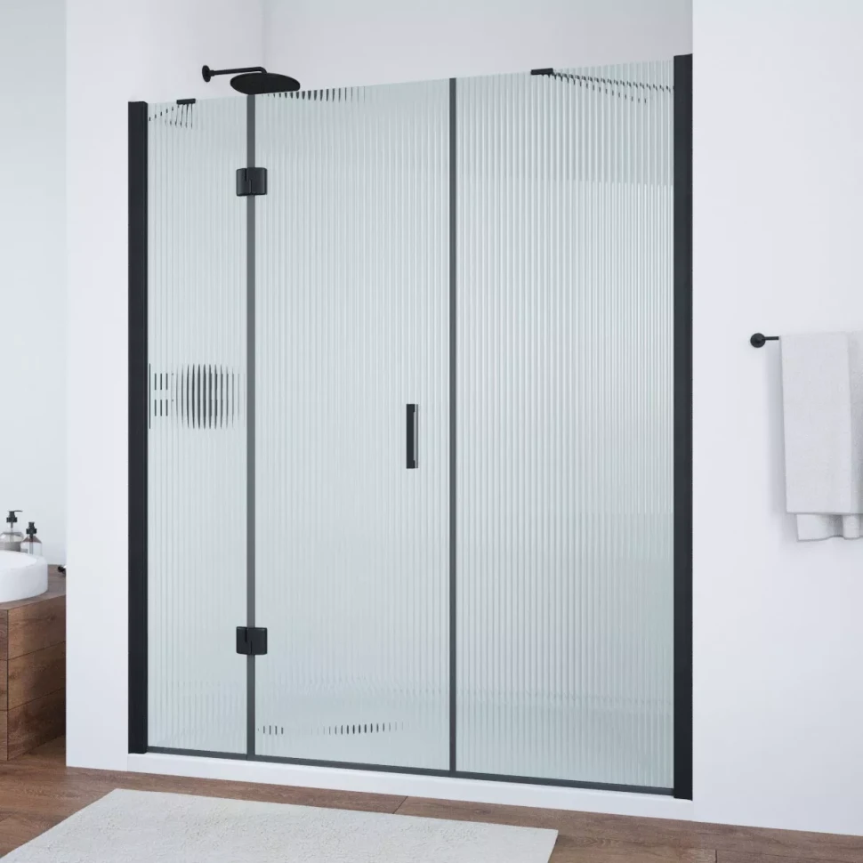 Дверь в душевой проем Vegas-Glass AFP-F NOVO 160 черный матовый