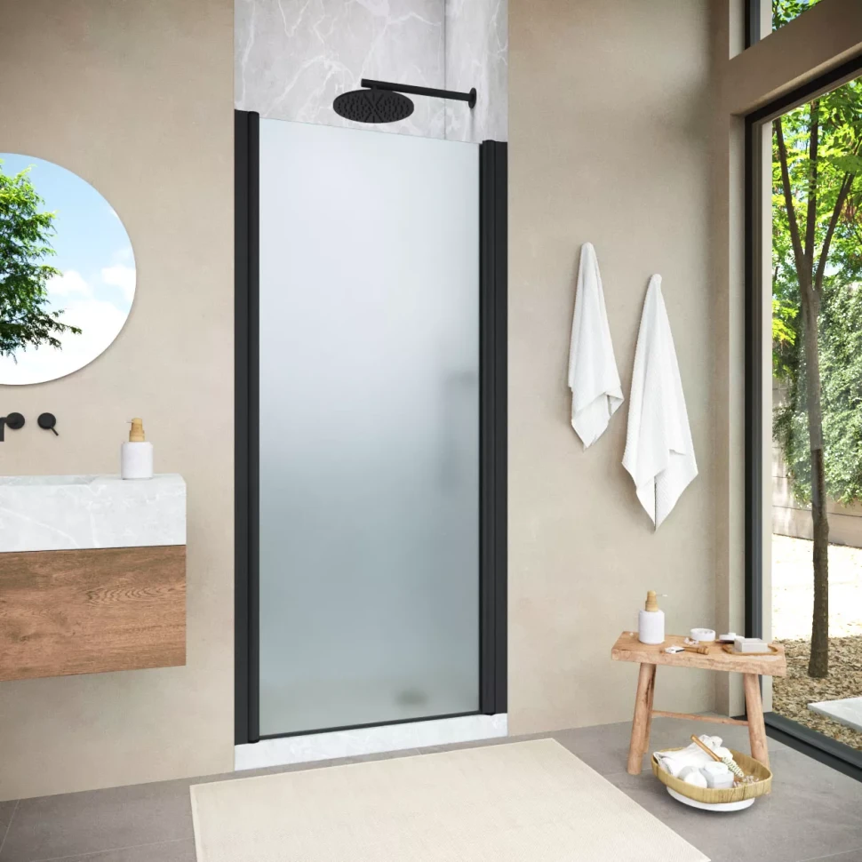 Душевая дверь в нишу Vegas-Glass EP NOVO 95 h200 черный матовый