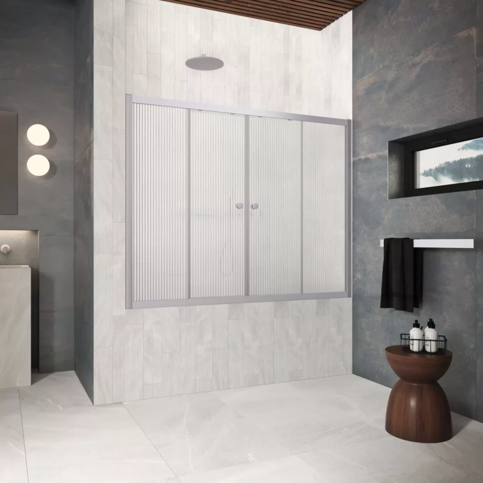 Шторки на ванну Z2V Protec 175 матовый хром