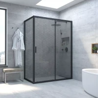 Душевой уголок Vegas-Glass ZP+ZPV NOVO 140x75 черный матовый