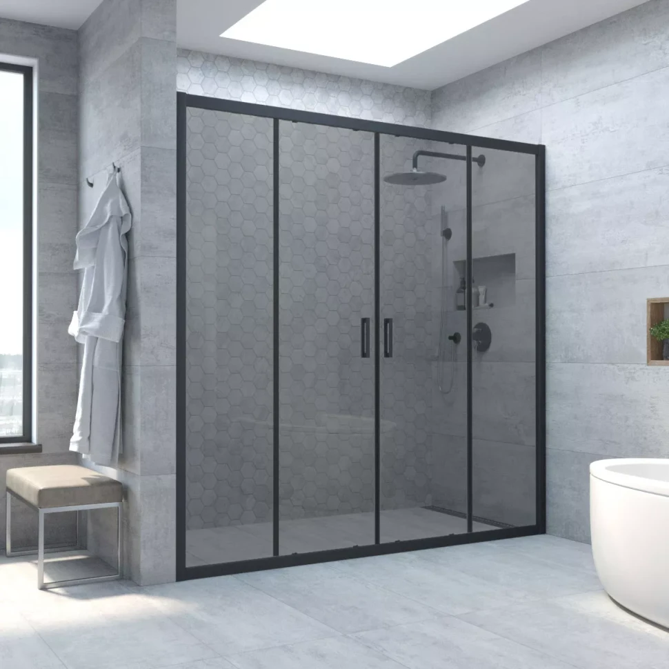 Дверь в душевой проем Vegas-Glass Z2P NOVO 210 черный матовый