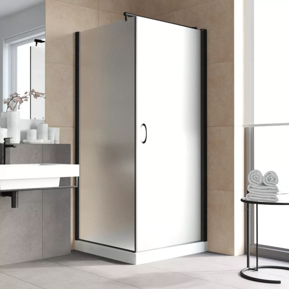 Душевой уголок Vegas-Glass EP-Fis LUX 90x80 черный матовый