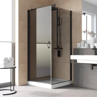 Душевой уголок Vegas-Glass EP-Fis LUX 90x80 черный матовый