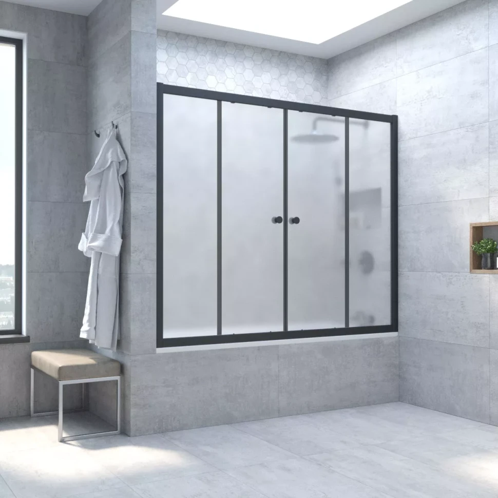 Шторки на ванну Z2V NOVO 200 черный матовый