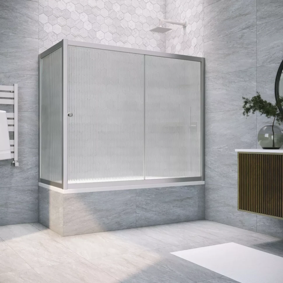 Шторки на ванну ZV+ZVF NOVO 180x75 матовый хром