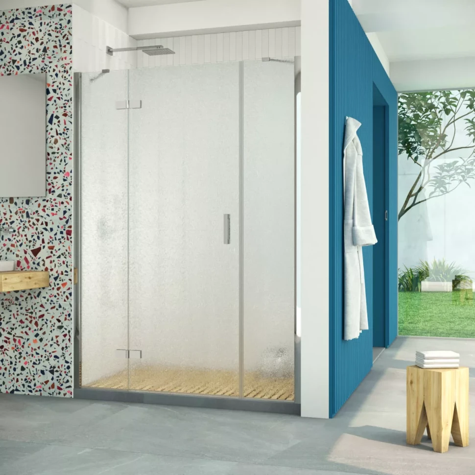 Дверь в душевую нишу Vegas-Glass AFP-F Retta 150 глянцевый хром