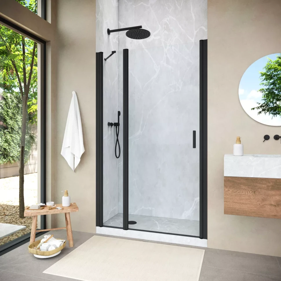 Душевая дверь Vegas-Glass EP-F-1 NOVO 110 h200 черный матовый