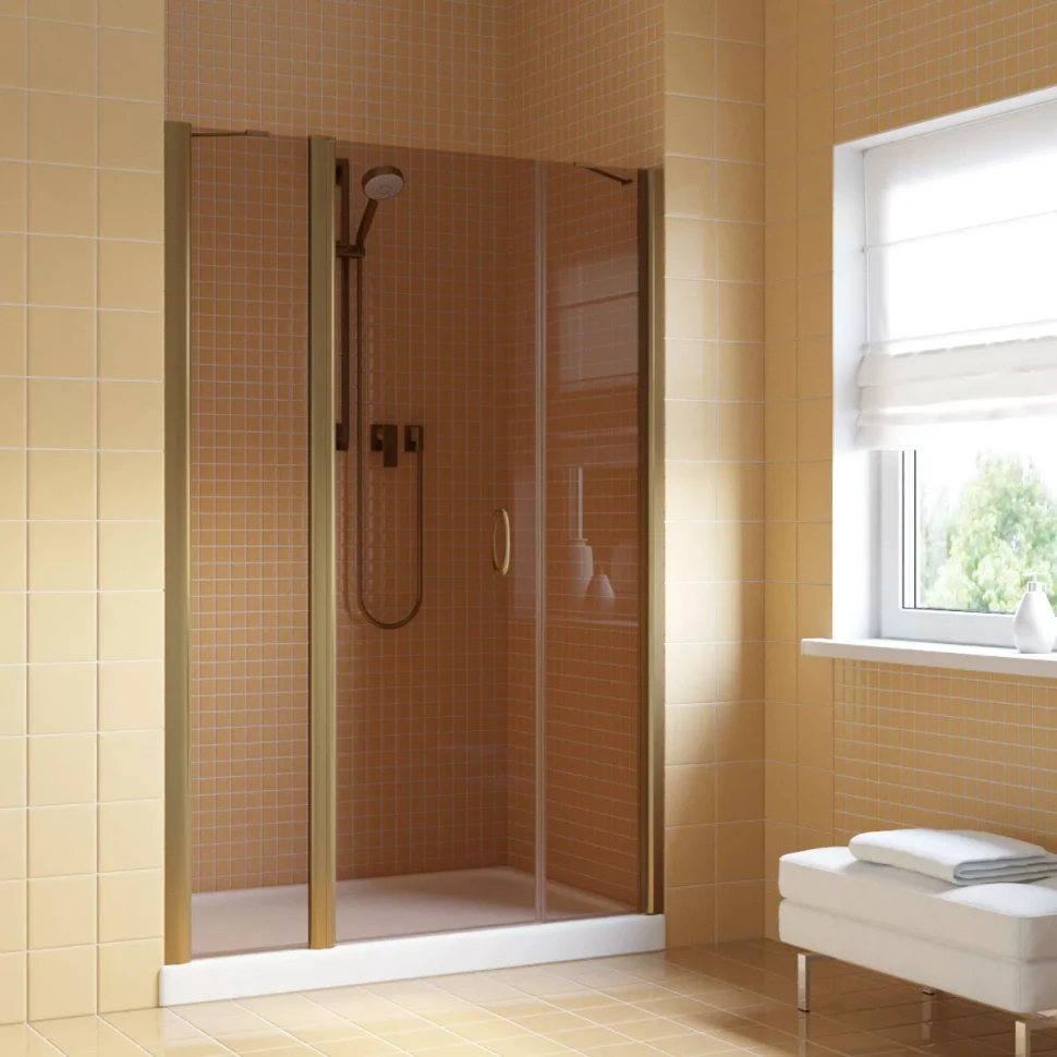 Душевая дверь в нишу Vegas-Glass EP-2F LUX 180 бронза