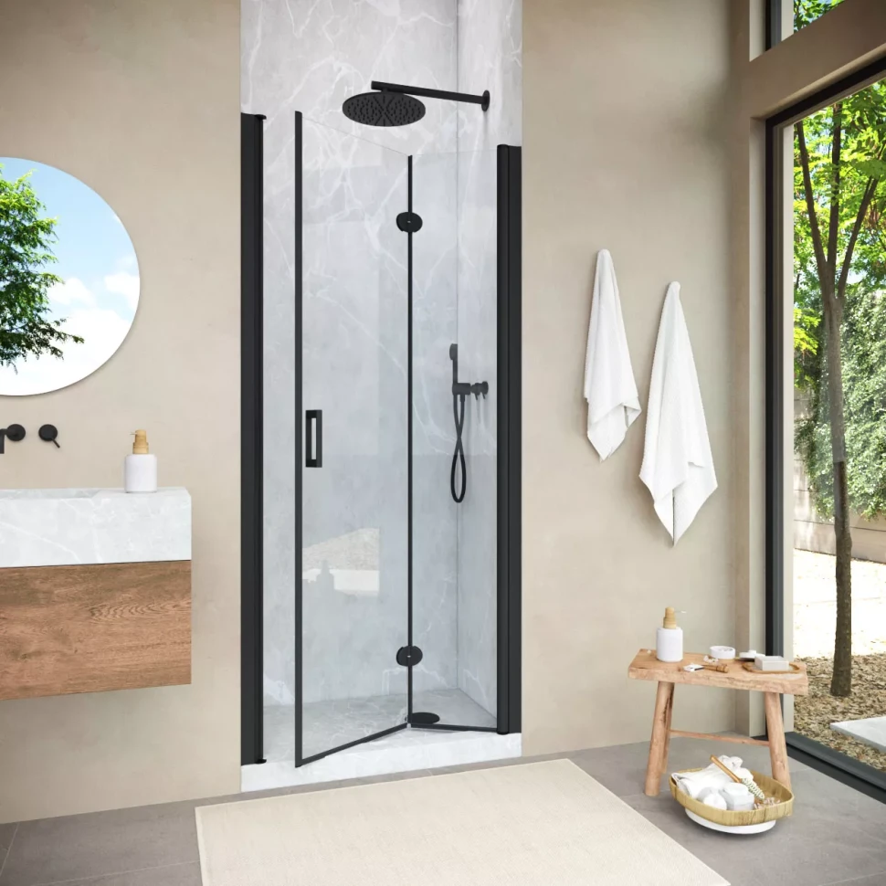 Душевая дверь в нишу Vegas-Glass GPS NOVO 80 h189 черный матовый