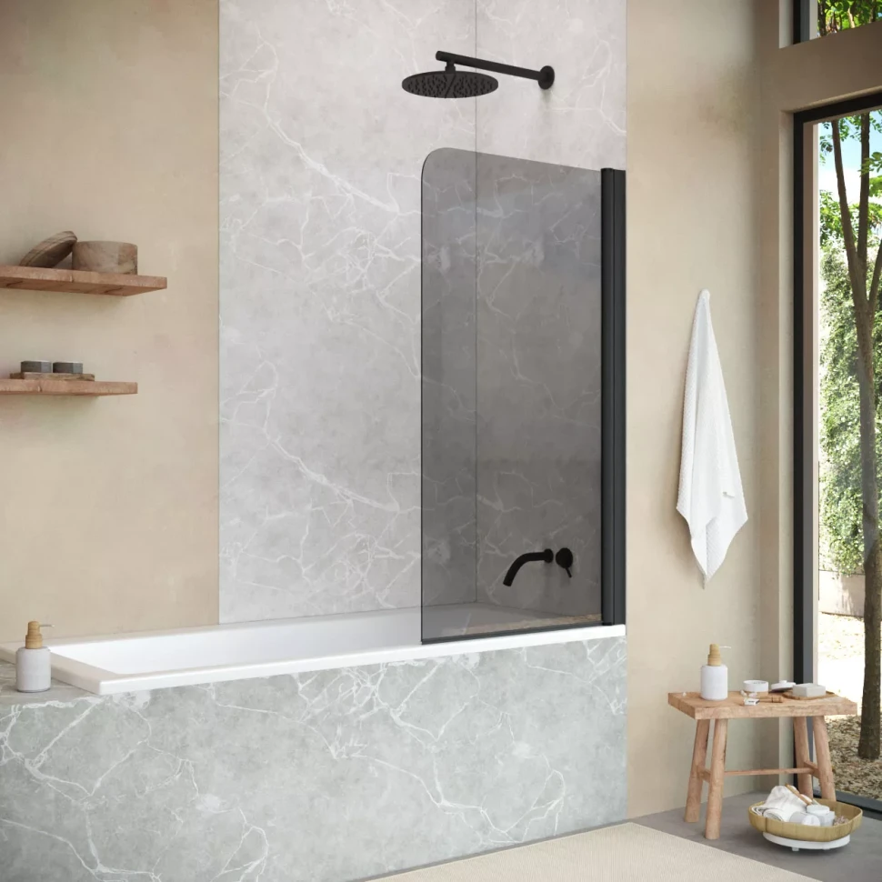 Шторки на ванну Vegas-Glass EV NOVO 76 черный матовый