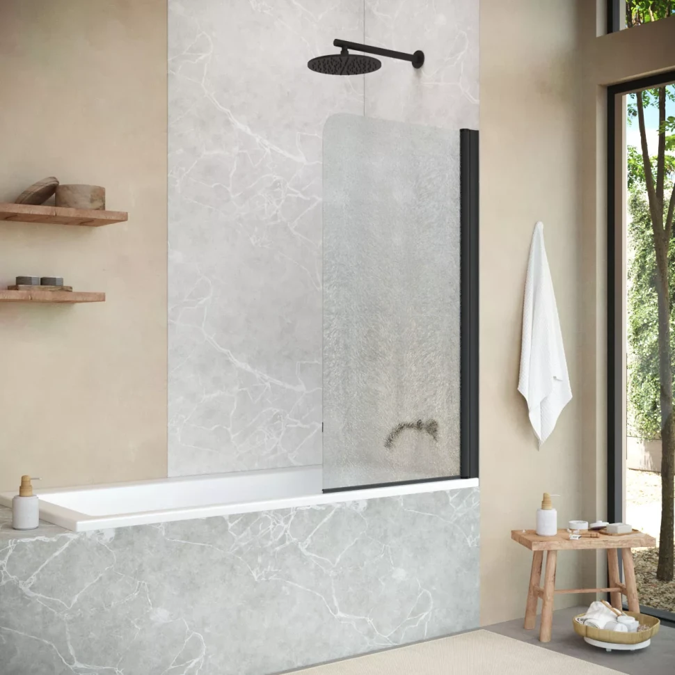 Шторки на ванну Vegas-Glass EV NOVO 76 черный матовый