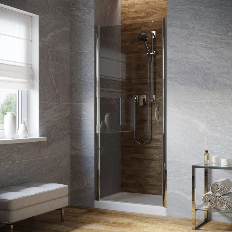 Дверь в душевую нишу Vegas-Glass EP LUX 80 глянцевый хром