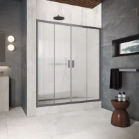 Двери в душевой проем Z2P Protec 160 Тёмная оружейная сталь (GunMetal)