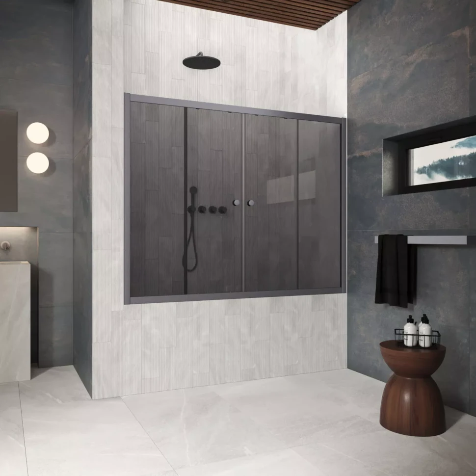 Шторки на ванну Z2V Protec 175 Тёмная оружейная сталь (GunMetal)