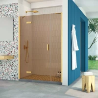 Дверь в душевую нишу Vegas-Glass AFP-F Retta 150 золото матовое