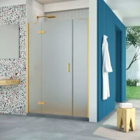 Дверь в душевую нишу Vegas-Glass AFP-F Retta 150 золото матовое