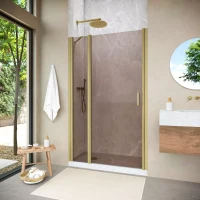 Душевая дверь Vegas-Glass EP-F-1 NOVO 115 h189 золото матовое