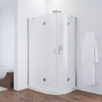 Угловые душевые ограждения с распашными дверями AFS-F NOVO 100x80 глянцевый хром