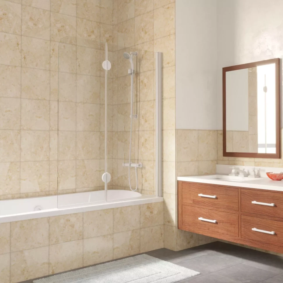 Шторки на ванну E2V LUX 120 белый