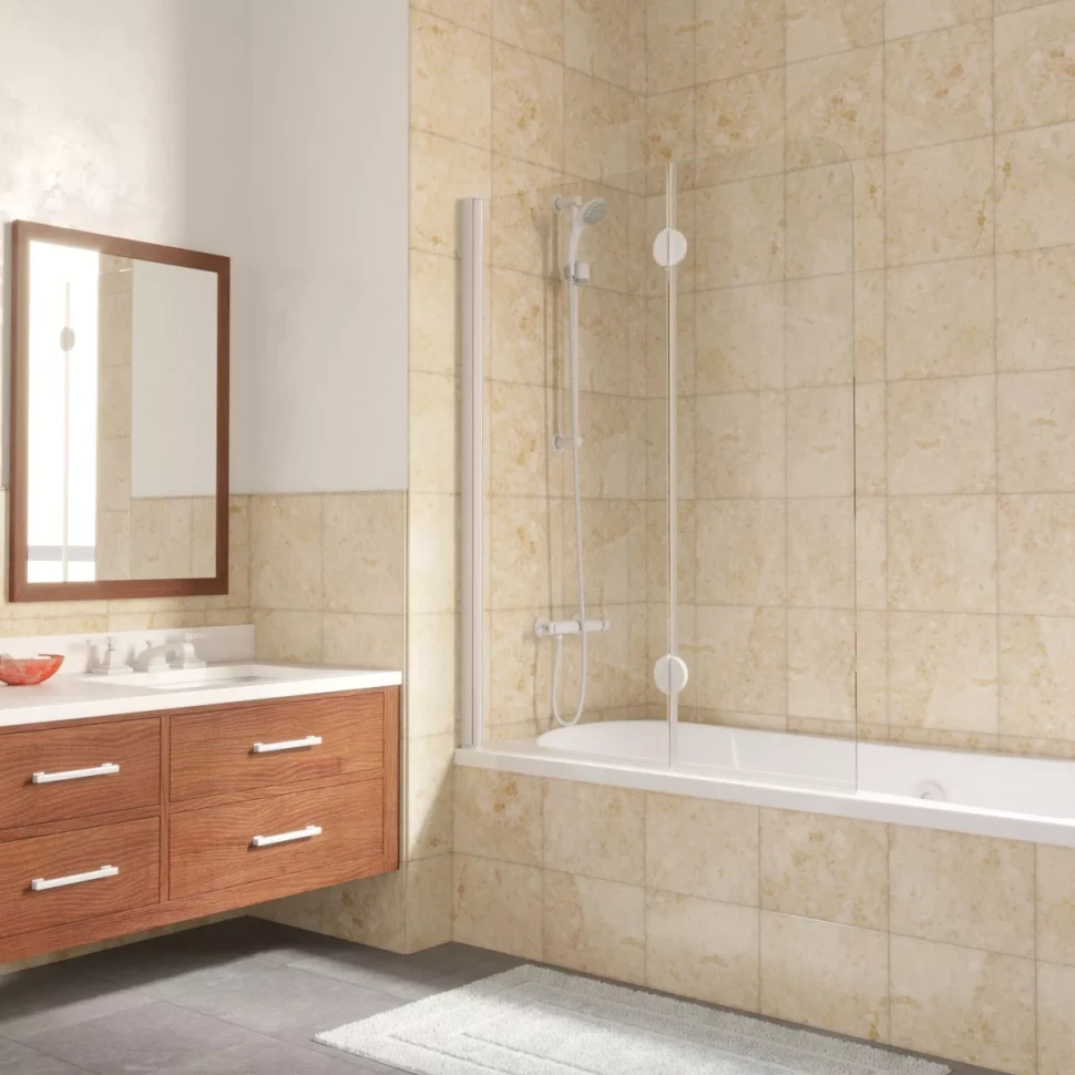 Шторки на ванну E2V LUX 120 белый