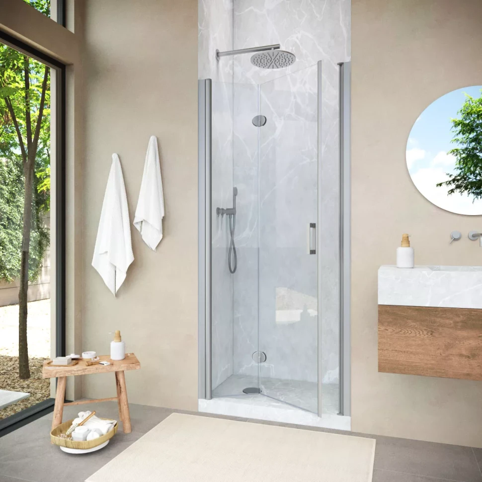 Душевая дверь в нишу Vegas-Glass GPS NOVO 80 h200 матовый хром