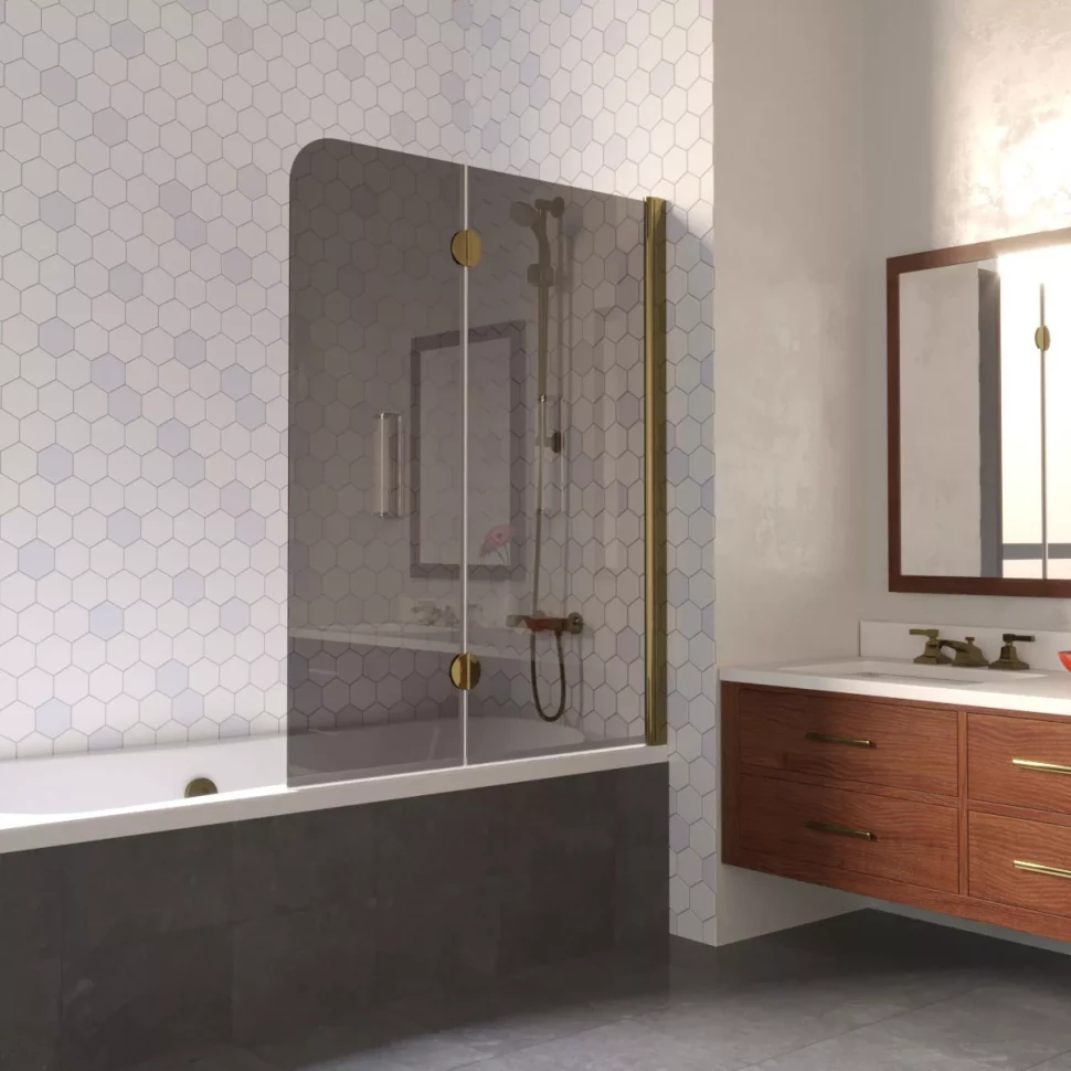 Шторки на ванну E2V LUX 120 бронза